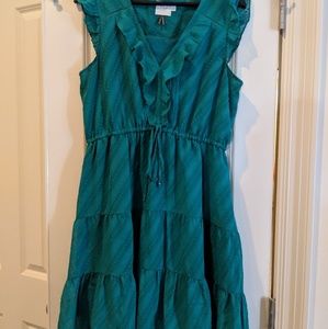 Beautiful green HD in Paris ruffle dress